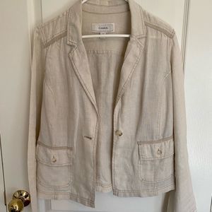Caslon Cream Linen Blazer Women's M